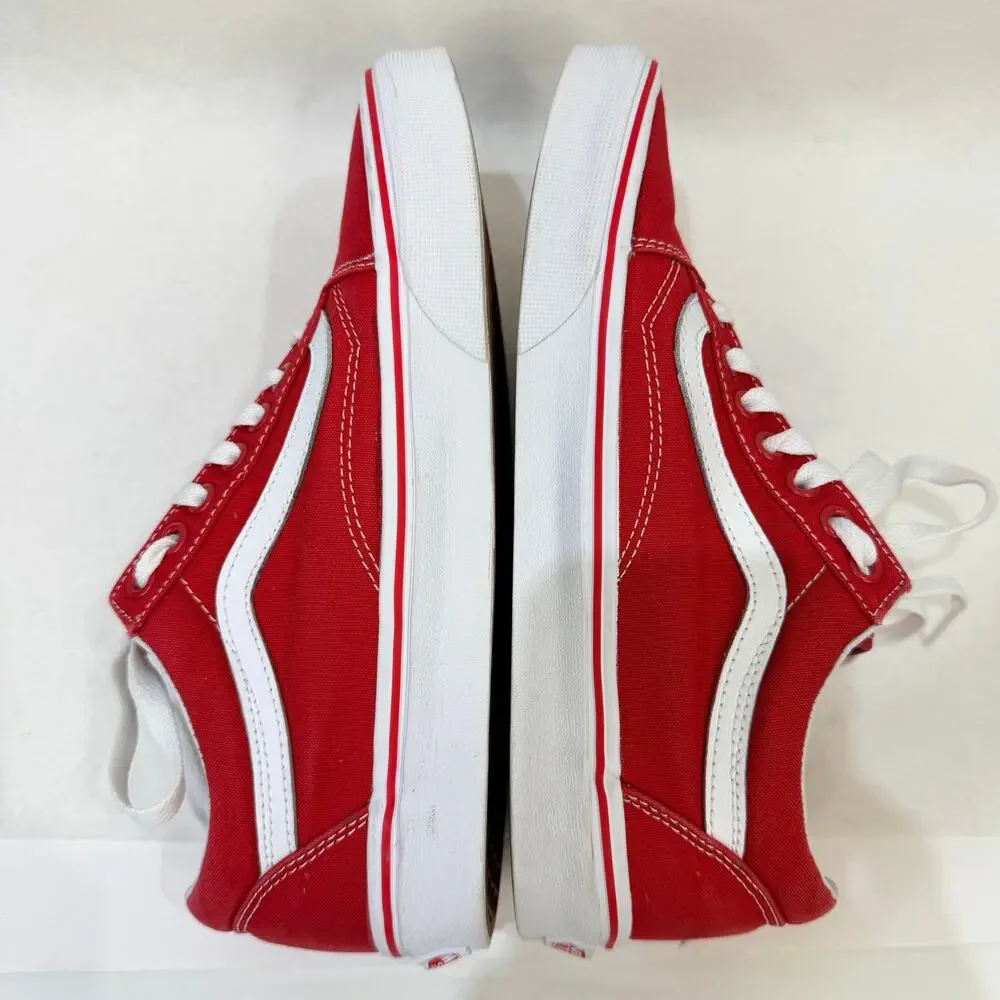 Vans Old Skool Red Low Top Sneakers Lace Up Canvas Skater Shoes Unisex M 7.5 W 9